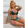 Subblime - 952426 Robe Résille Manches Longues Arc-En-Ciel Taille Unique